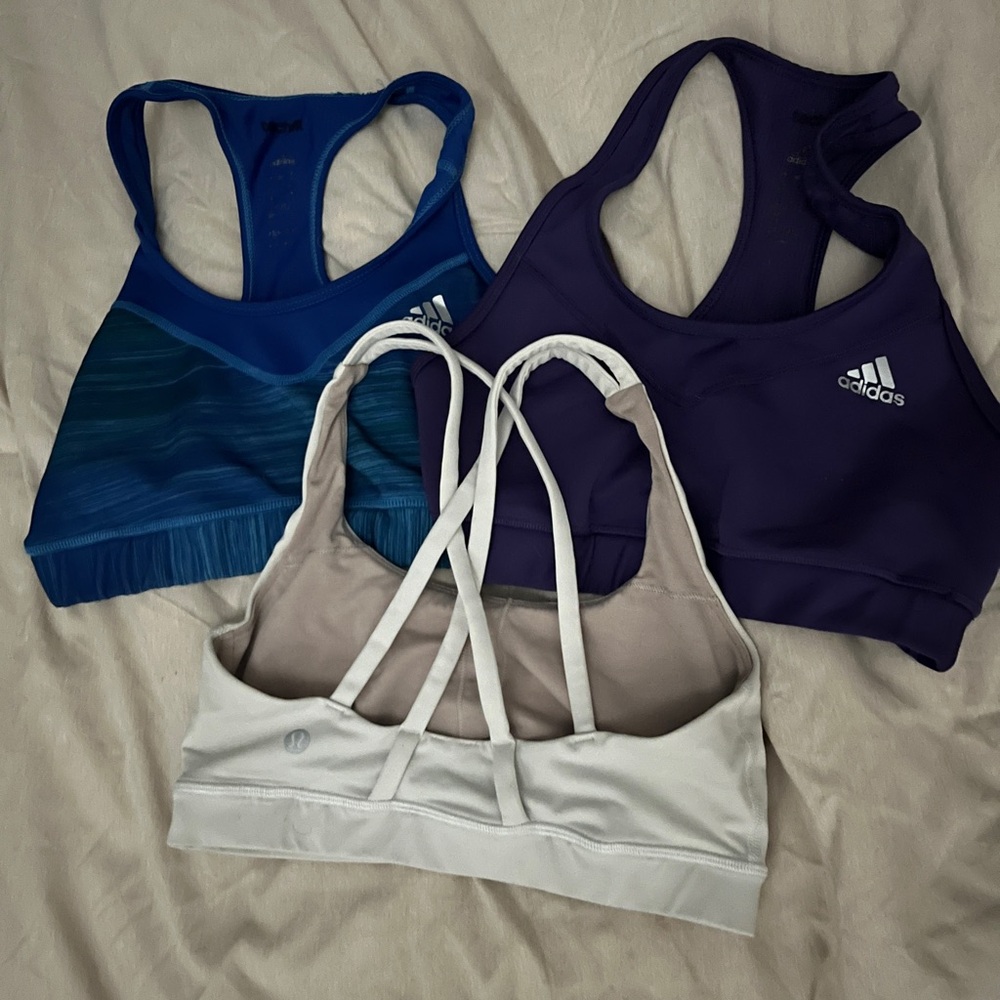 Sports Bra BUNDLE - One Lululemon and Two Adidas